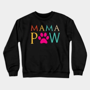 Mama Paw Retro Vintage Pet Lovers Crewneck Sweatshirt